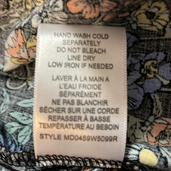 Bobeau Women’s Large Floral Wide Elastic Neckline Puffy Short Sleeve Dress - Picture 9 of 9